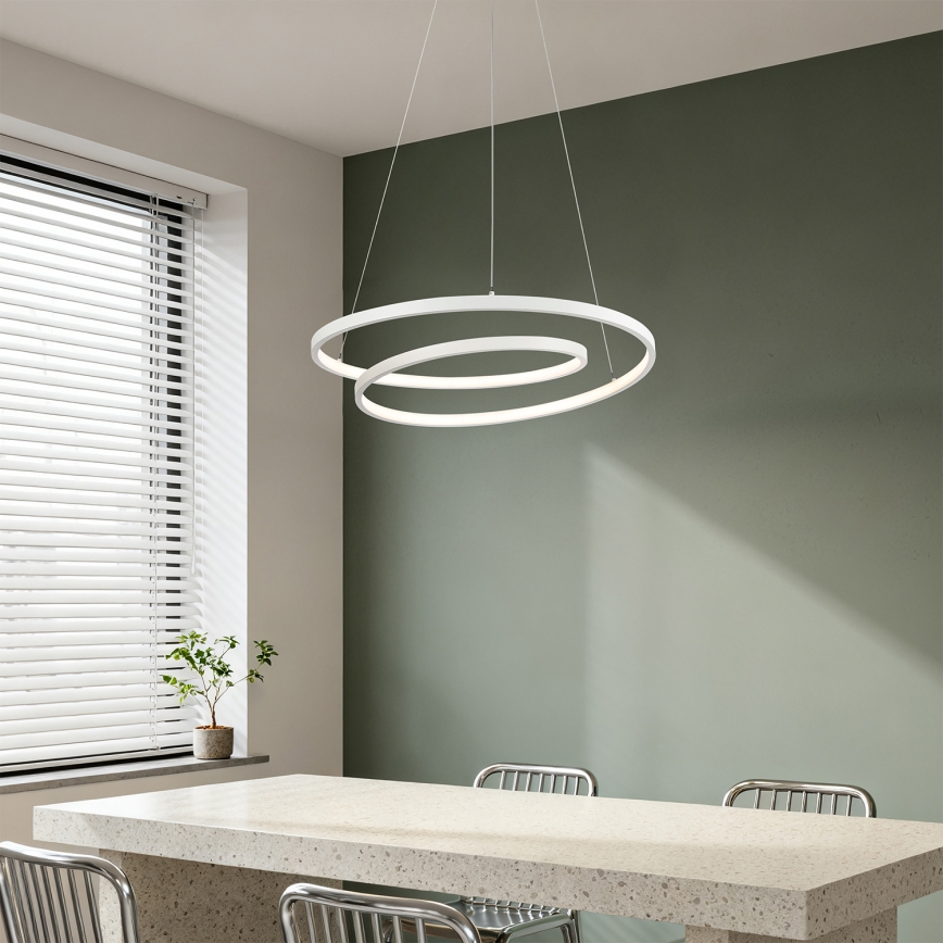 Brilagi - TWISTER LED Dimmable Cable Pendant Light LED/48W/230V 3000-6000K Ø 50 cm White + Remote Control
