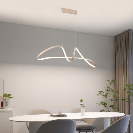 Brilagi - Dimmable LED Pendant on Cable TWISTER LED/60W/230V 3000-6000K Beige + Remote Control
