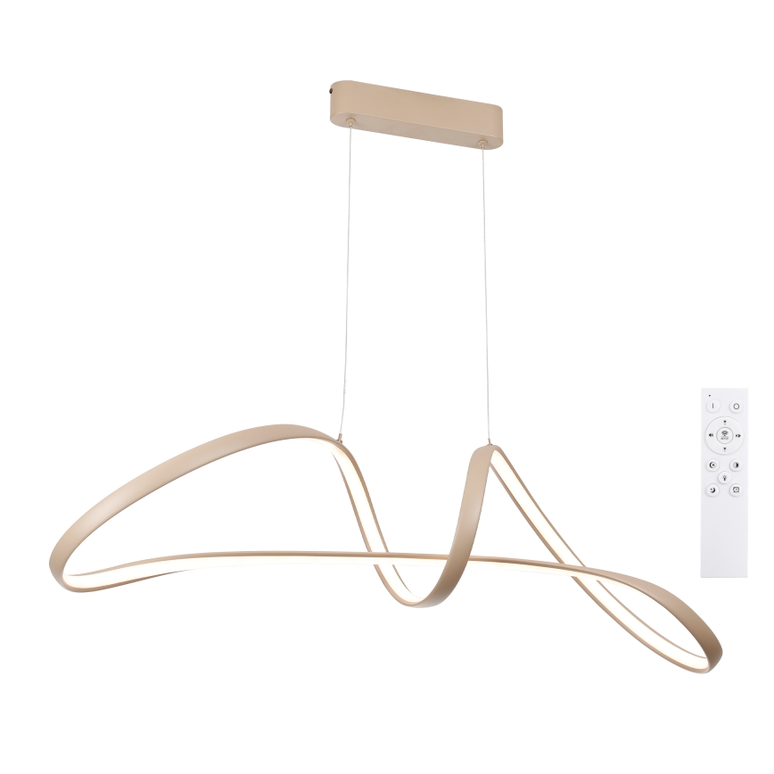 Brilagi - Dimmable LED Pendant on Cable TWISTER LED/60W/230V 3000-6000K Beige + Remote Control