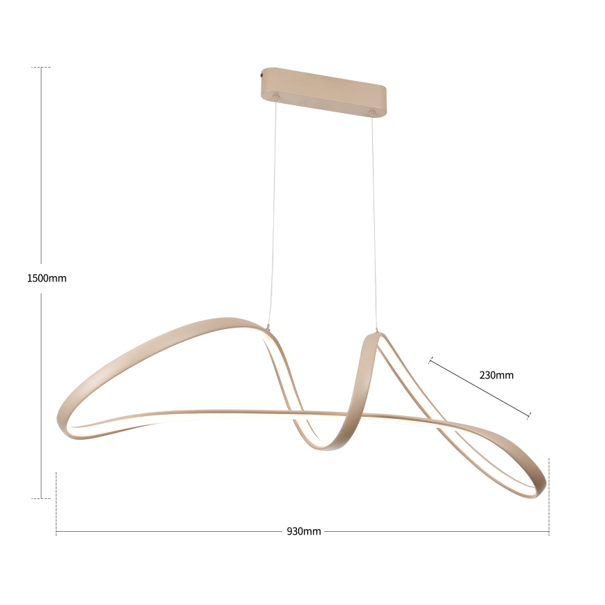 Brilagi - Dimmable LED Pendant on Cable TWISTER LED/60W/230V 3000-6000K Beige + Remote Control