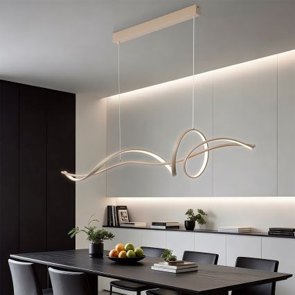 BRILAGI - SIGNATURE Dimmable LED Cable Pendant Light LED/55W/230V 3000-6000K 120x23 cm beige + remote control