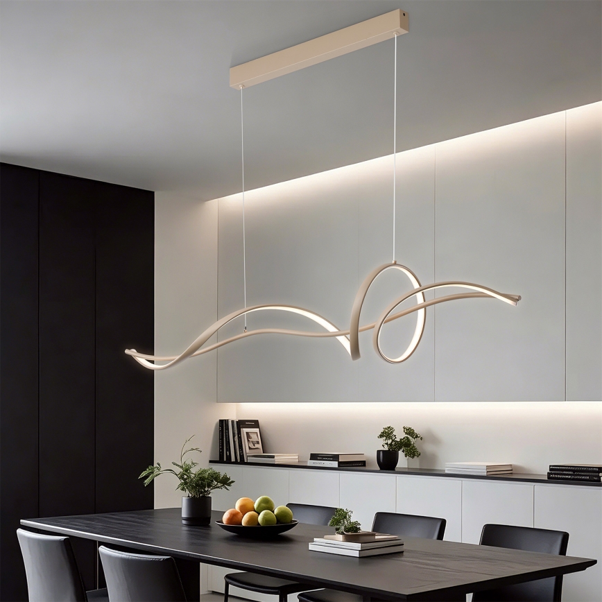 BRILAGI - SIGNATURE Dimmable LED Cable Pendant Light LED/55W/230V 3000-6000K 120x23 cm beige + remote control