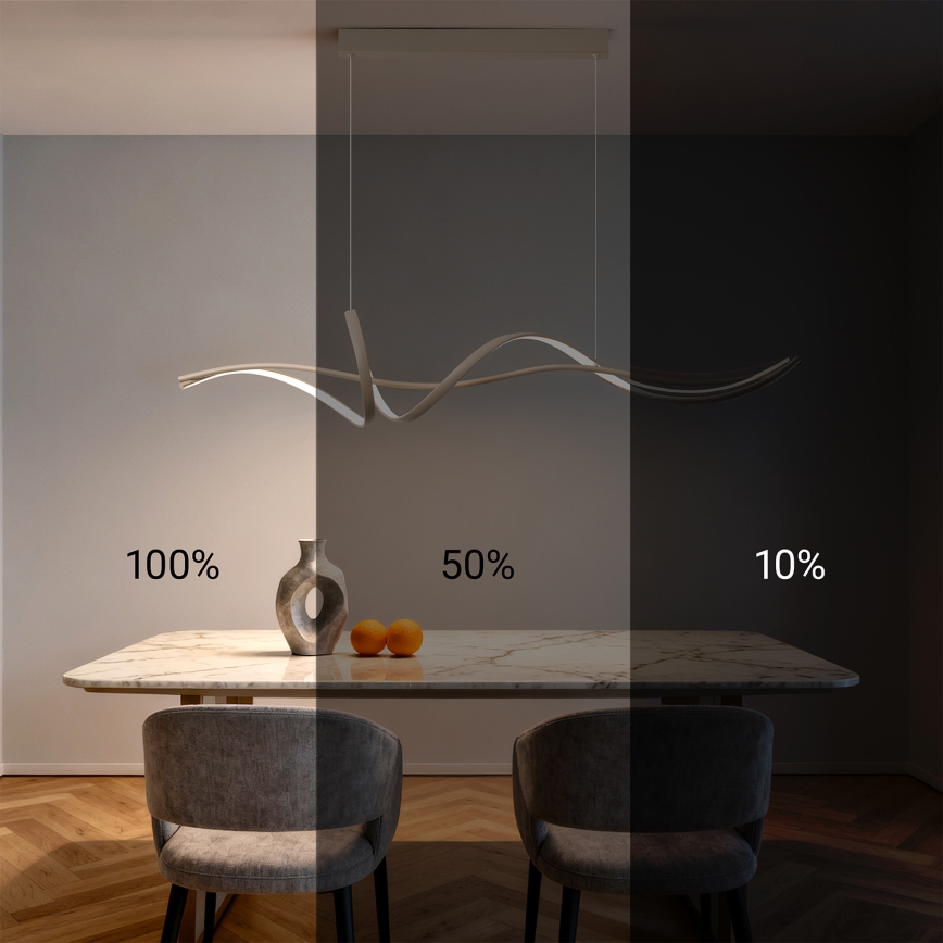 BRILAGI - SIGNATURE Dimmable LED Cable Pendant Light LED/55W/230V 3000-6000K 120x23 cm beige + remote control
