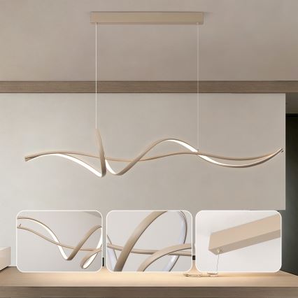 BRILAGI - SIGNATURE Dimmable LED Cable Pendant Light LED/55W/230V 3000-6000K 120x23 cm beige + remote control