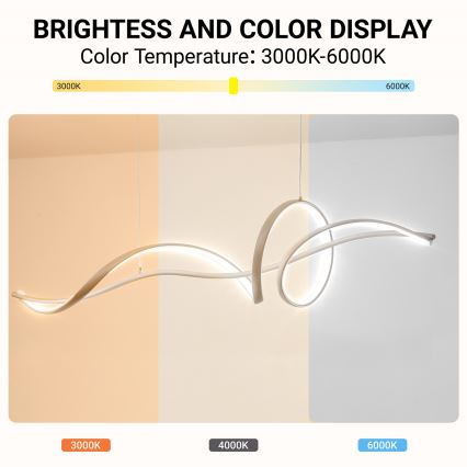 BRILAGI - SIGNATURE Dimmable LED Cable Pendant Light LED/55W/230V 3000-6000K 120x23 cm beige + remote control
