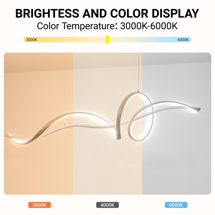 BRILAGI - SIGNATURE Dimmable LED Cable Pendant Light LED/55W/230V 3000-6000K 120x23 cm beige + remote control
