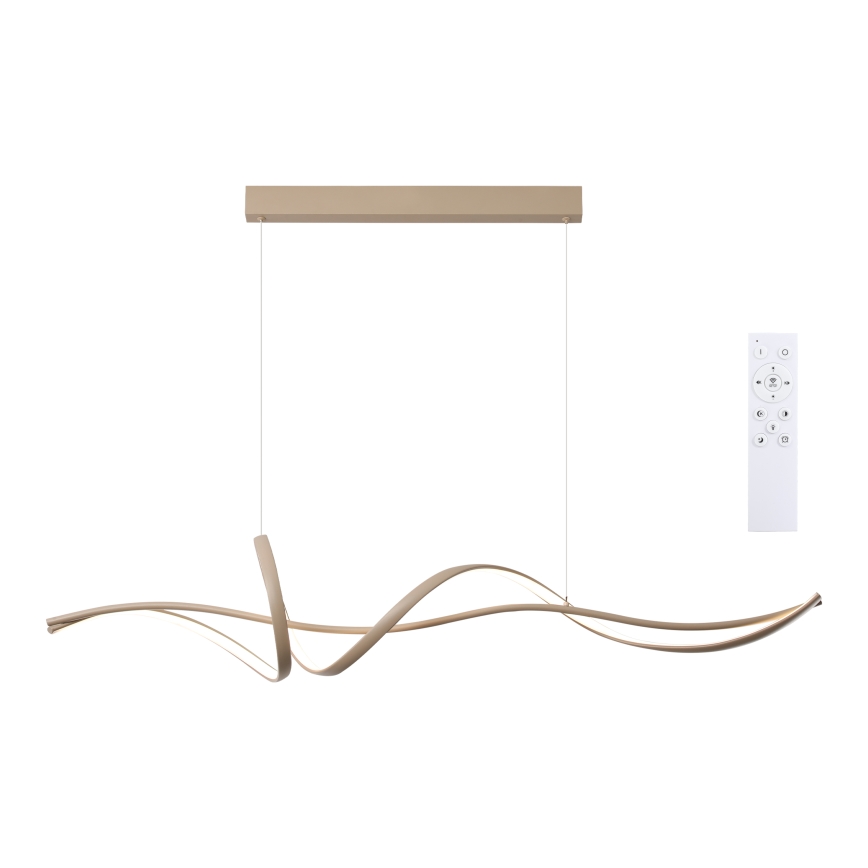 Brilagi - SIGNATURE Dimmable LED Cable Pendant Light LED/55W/230V 3000-6000K 120x23 cm beige + remote control