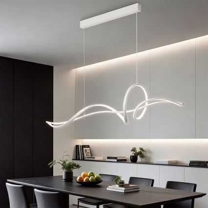BRILAGI - SIGNATURE LED Dimmable Cable Pendant Lamp LED/55W/230V 3000-6000K 120x23 cm White + Remote Control