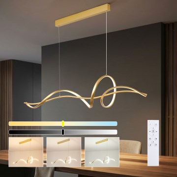 Brilagi - LED Dimmable Cable Pendant SIGNATURE LED/55W/230V 3000-6000K 120x23 cm gold + remote control