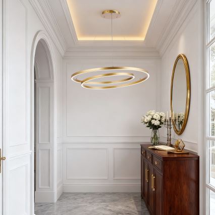 Brilagi - TWISTER LED Dimmable Cable Pendant Light LED/105W/230V 3000-6000K Ø 100 cm Gold + Remote Control