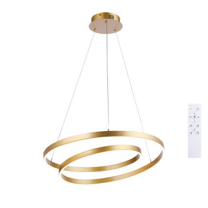 Brilagi - LED Dimmable Pendant Light on Cable TWISTER LED/48W/230V 3000-6000K Ø 50 cm Gold + Remote Control