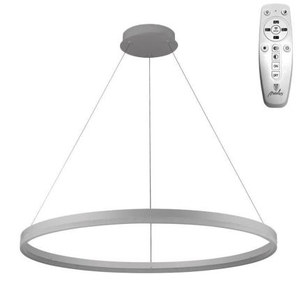 Brilagi - Dimmable LED Cable Pendant CIRCLE LED/55W/230V 3000-6500K Ø 80 cm Silver + Remote Control
