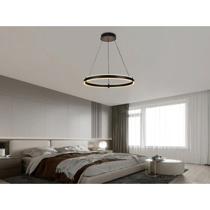 Brilagi - CIRCLE LED dimmable cable-suspended pendant light LED/85W/230V 3000-6500K Ø 60 cm black/gold + remote control