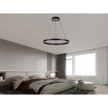 Brilagi - CIRCLE LED dimmable cable-suspended pendant light LED/85W/230V 3000-6500K Ø 60 cm black/gold + remote control