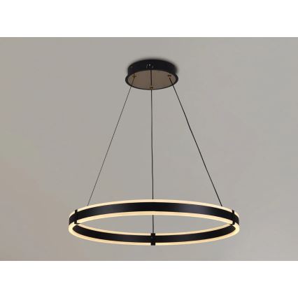 Brilagi - CIRCLE LED dimmable cable-suspended pendant light LED/85W/230V 3000-6500K Ø 60 cm black/gold + remote control