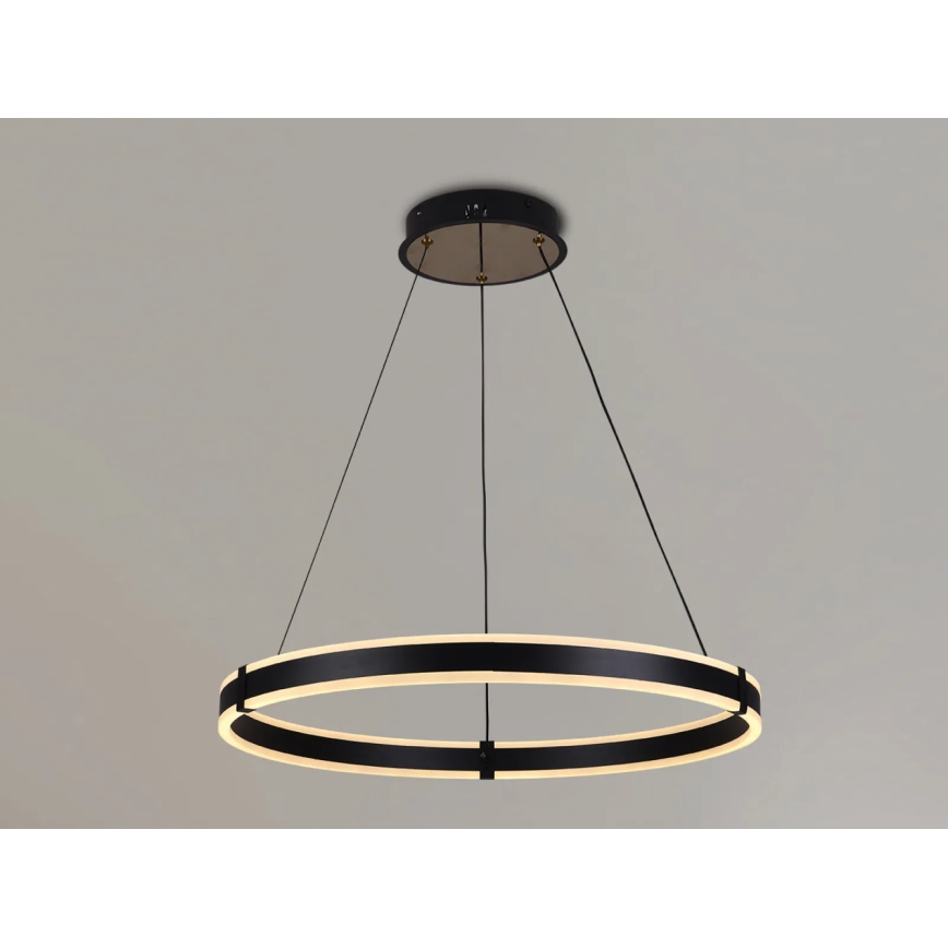 Brilagi - CIRCLE LED dimmable cable-suspended pendant light LED/85W/230V 3000-6500K Ø 60 cm black/gold + remote control