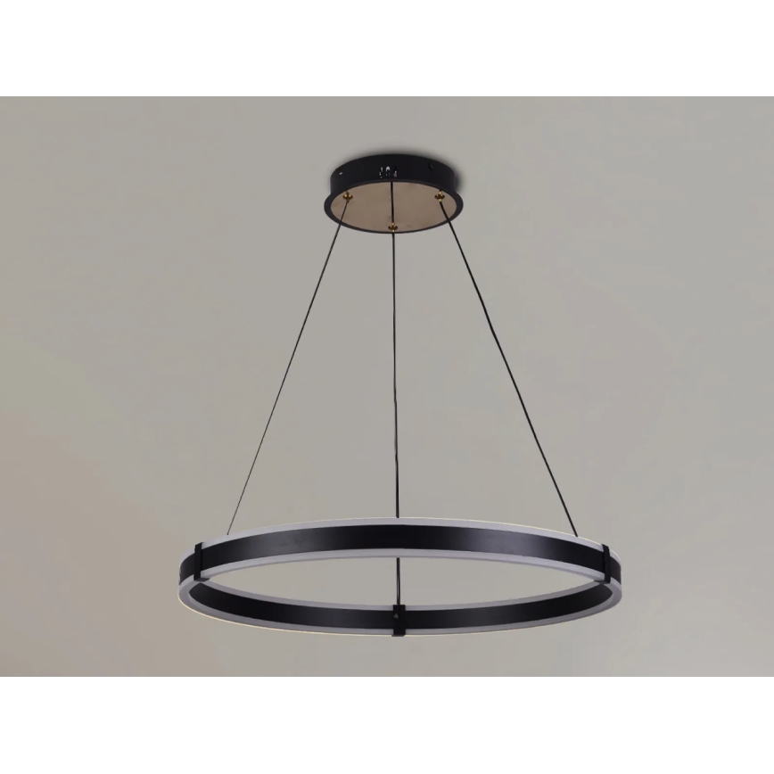 Brilagi - CIRCLE LED dimmable cable-suspended pendant light LED/85W/230V 3000-6500K Ø 60 cm black/gold + remote control
