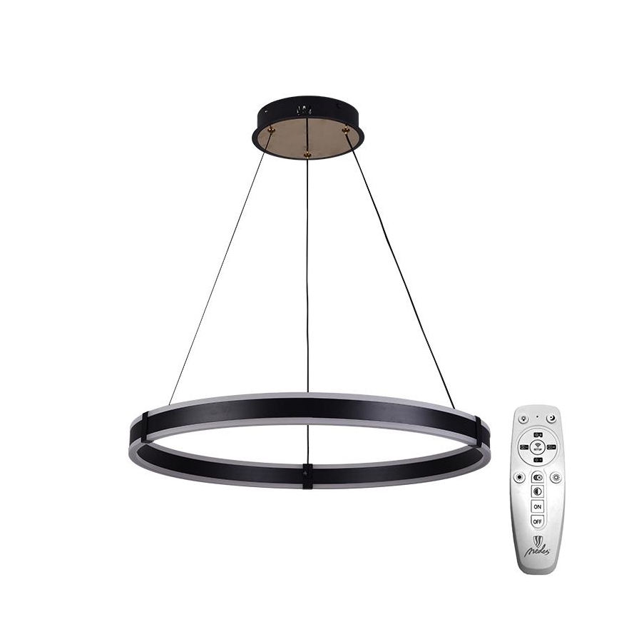 Brilagi - CIRCLE LED dimmable cable-suspended pendant light LED/85W/230V 3000-6500K Ø 60 cm black/gold + remote control