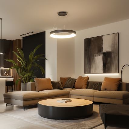 Brilagi - LED Dimmable Cable-Suspended Pendant FALCON II LED/99W/230V 3000-6500K Ø 60 cm Black + Remote Control