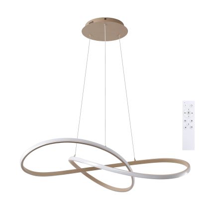 Brilagi - INFINITY LED Dimmable Cable Pendant Light LED/80W/230V 3000-6000K 80x80 cm Beige + Remote Control