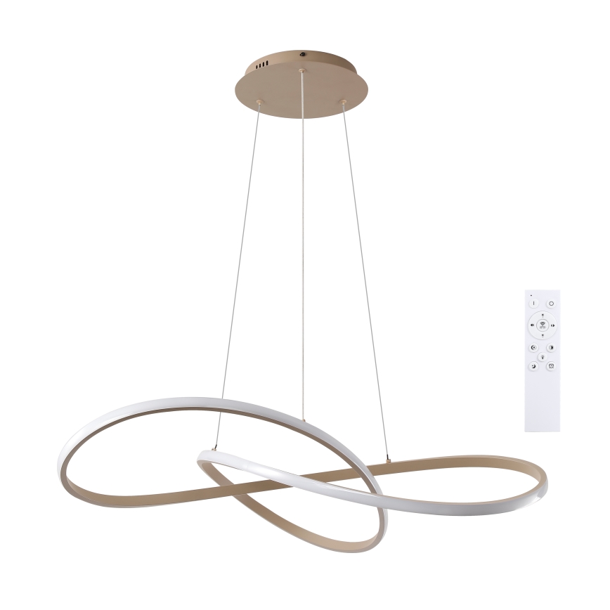 Brilagi - INFINITY LED Dimmable Cable Pendant Light LED/80W/230V 3000-6000K 80x80 cm Beige + Remote Control