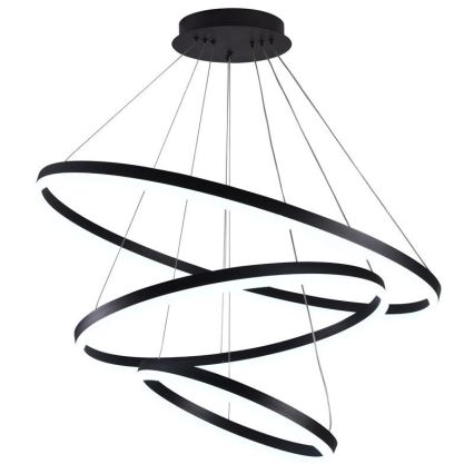 Brilagi - CIRCLE Dimmable Cable-Suspended LED Pendant, 125W/230V, 3000-6500K, Ø 80 cm, Black + Remote Control