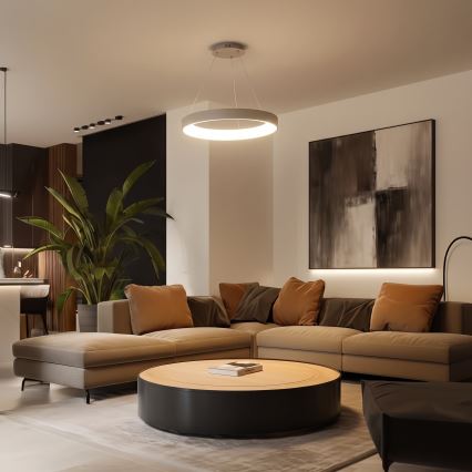 BRILAGI - Dimmable LED cable-suspended pendant FALCON II LED/99W/230V 3000-6500K Ø 60 cm beige + remote control