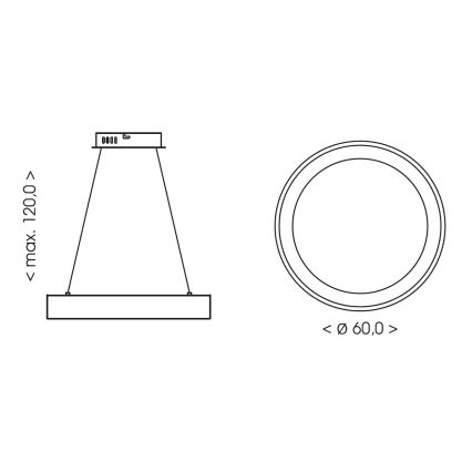 BRILAGI - Dimmable LED cable-suspended pendant FALCON II LED/99W/230V 3000-6500K Ø 60 cm beige + remote control