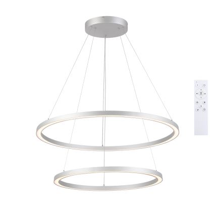 Brilagi - PORTOFINO Dimmable LED cable-suspended chandelier LED/98W/230V 3000–6000K Ø80 cm Silver + Remote Control