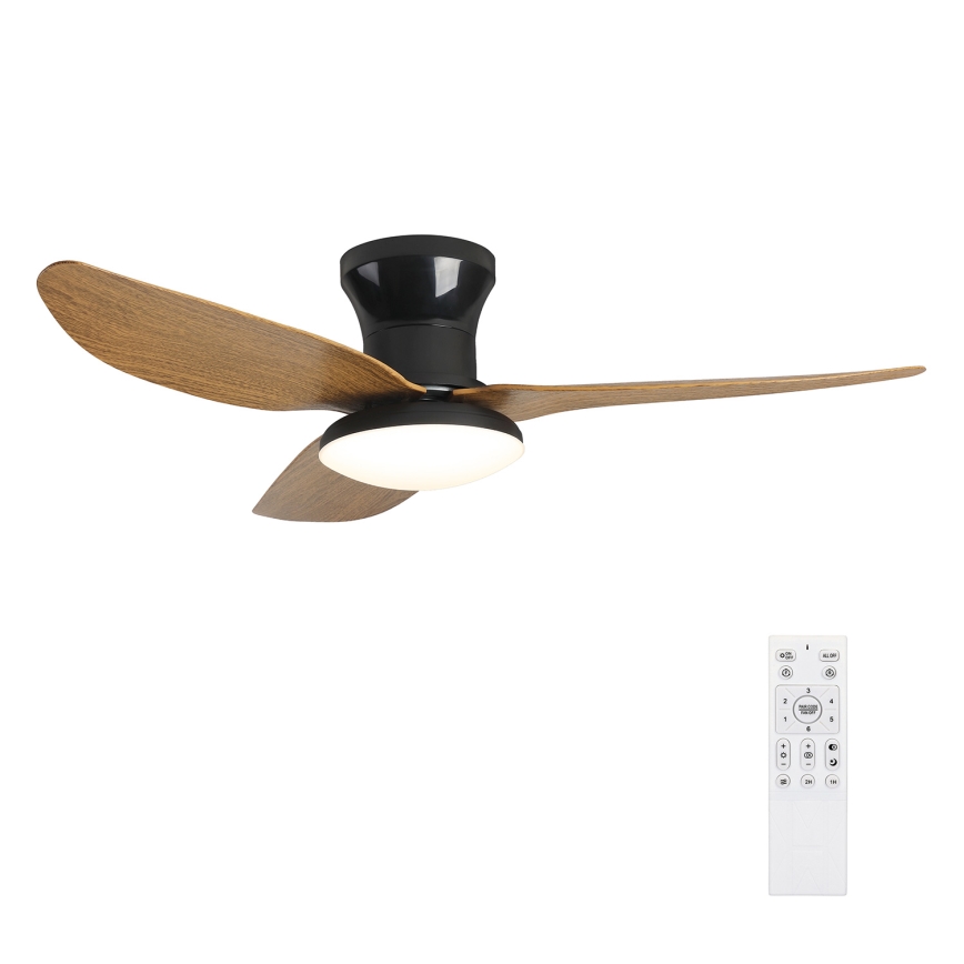 Brilagi - LED Dimmable ceiling fan LED/30W/230V 3000-6500K black/brown + remote control