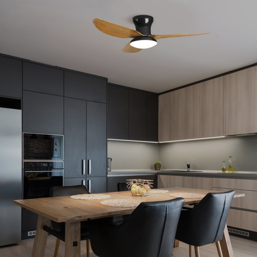 Brilagi - LED Dimmable ceiling fan LED/30W/230V 3000-6500K black/brown + remote control