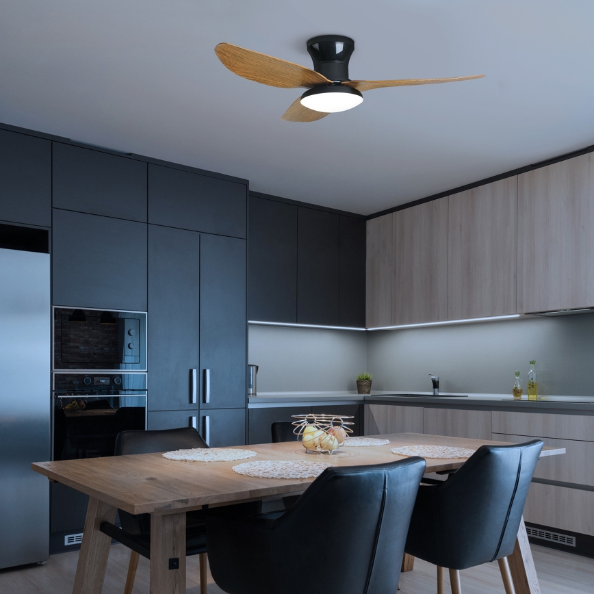 Brilagi - LED Dimmable ceiling fan LED/30W/230V 3000-6500K black/brown + remote control