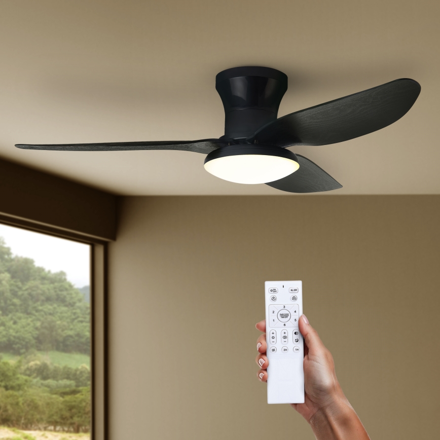 Brilagi - LED Dimmable ceiling fan LED/30W/230V 3000-6500K black + remote control