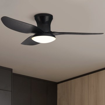 Brilagi - LED Dimmable ceiling fan LED/30W/230V 3000-6500K black + remote control