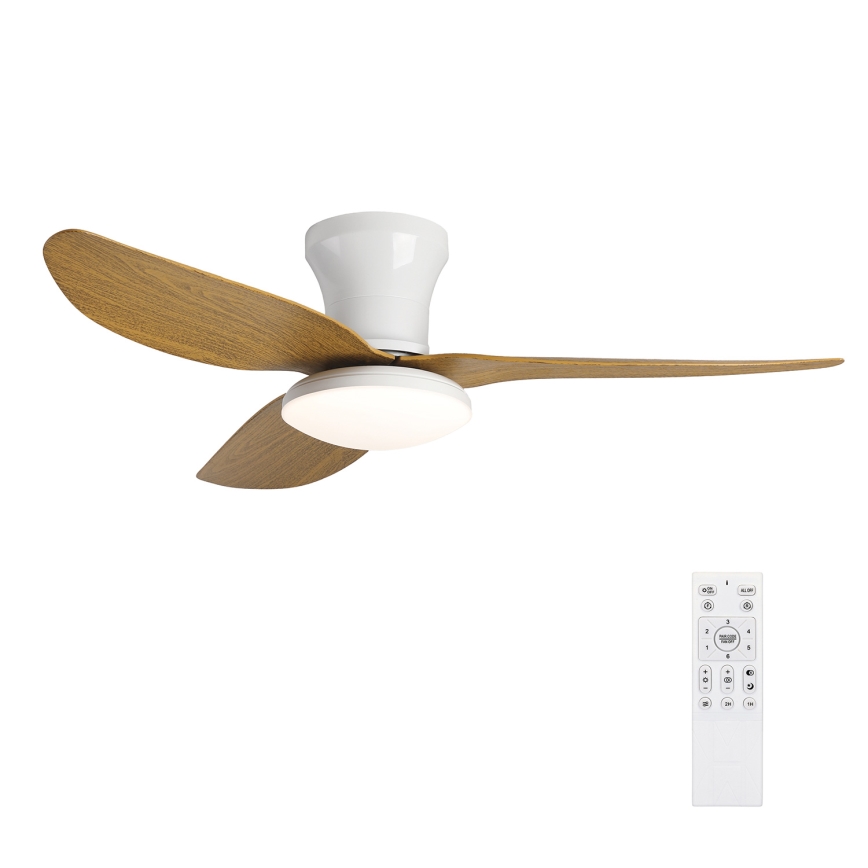 Brilagi - LED Dimmable ceiling fan LED/30W/230V 3000-6500K white/brown + remote control