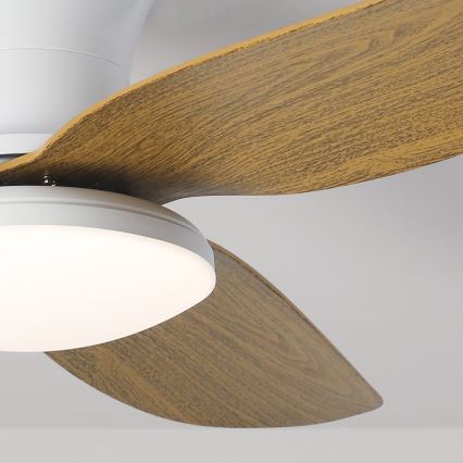 Brilagi - LED Dimmable ceiling fan LED/30W/230V 3000-6500K white/brown + remote control