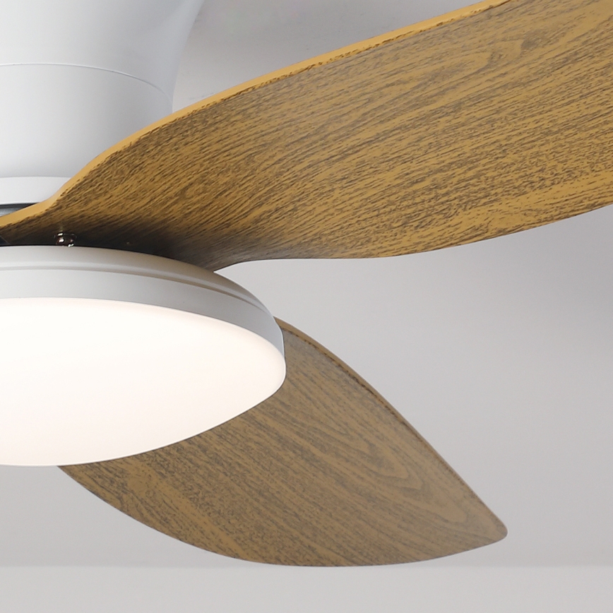 Brilagi - LED Dimmable ceiling fan LED/30W/230V 3000-6500K white/brown + remote control