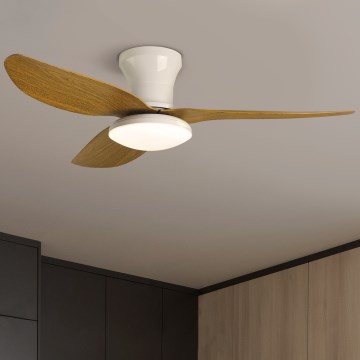 Brilagi - LED Dimmable ceiling fan LED/30W/230V 3000-6500K white/brown + remote control