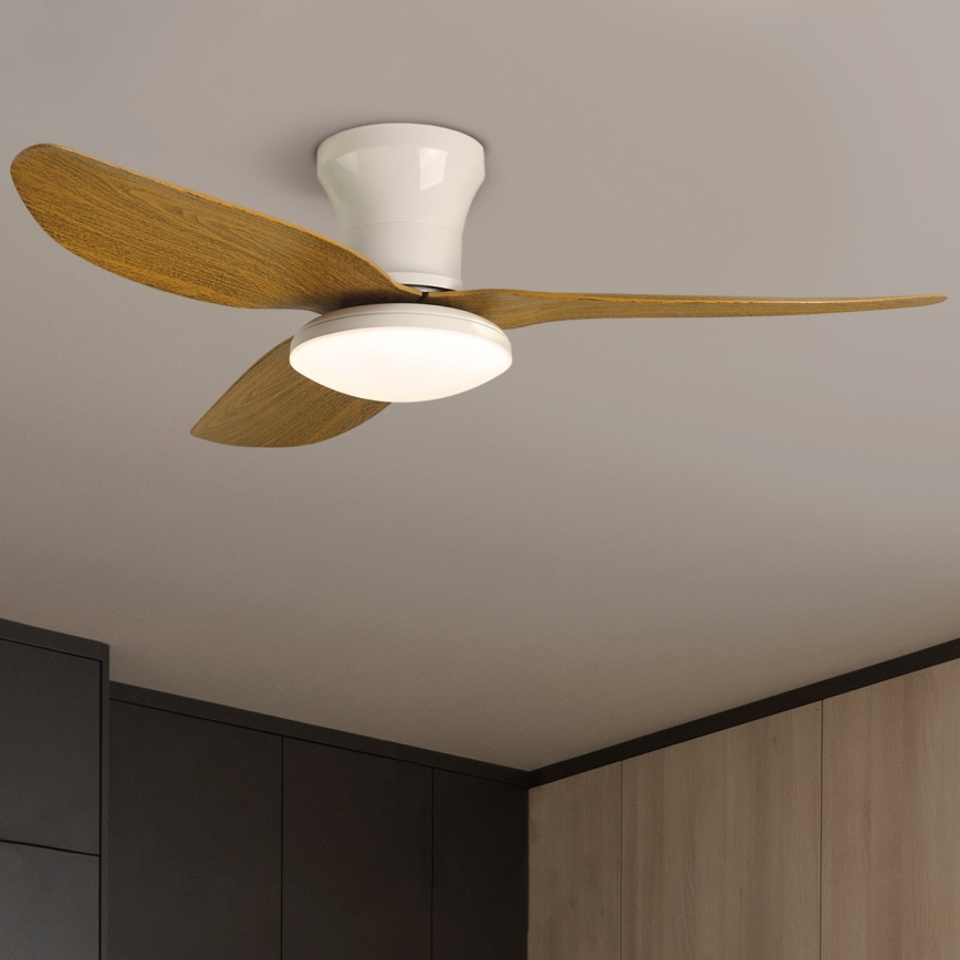 Brilagi - LED Dimmable ceiling fan LED/30W/230V 3000-6500K white/brown + remote control