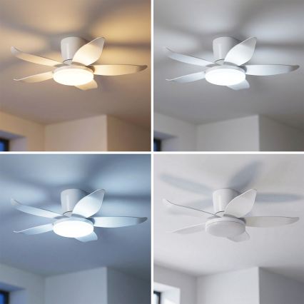 Brilagi - Dimmable LED Ceiling Fan, 32W, 230V, Ø95 cm, White + Remote Control