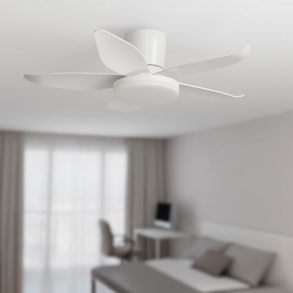 Brilagi - Dimmable LED Ceiling Fan, 32W, 230V, Ø95 cm, White + Remote Control