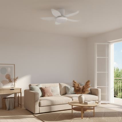 Brilagi - Dimmable LED Ceiling Fan, 32W, 230V, Ø95 cm, White + Remote Control