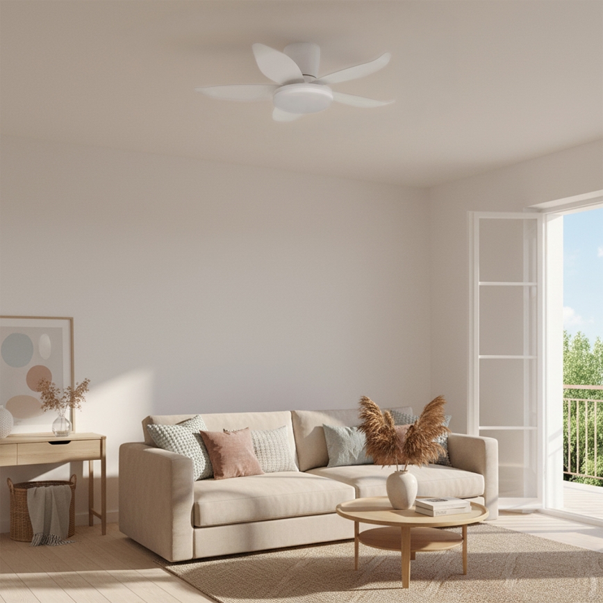 Brilagi - Dimmable LED Ceiling Fan, 32W, 230V, Ø95 cm, White + Remote Control