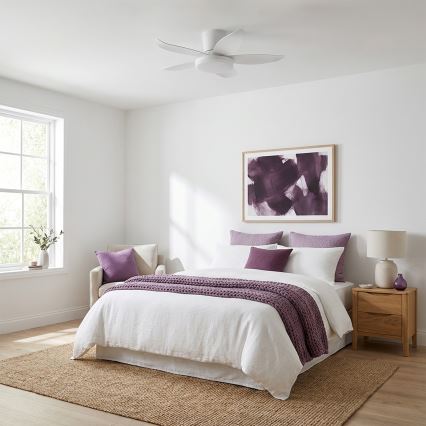 Brilagi - Dimmable LED Ceiling Fan, 32W, 230V, Ø95 cm, White + Remote Control