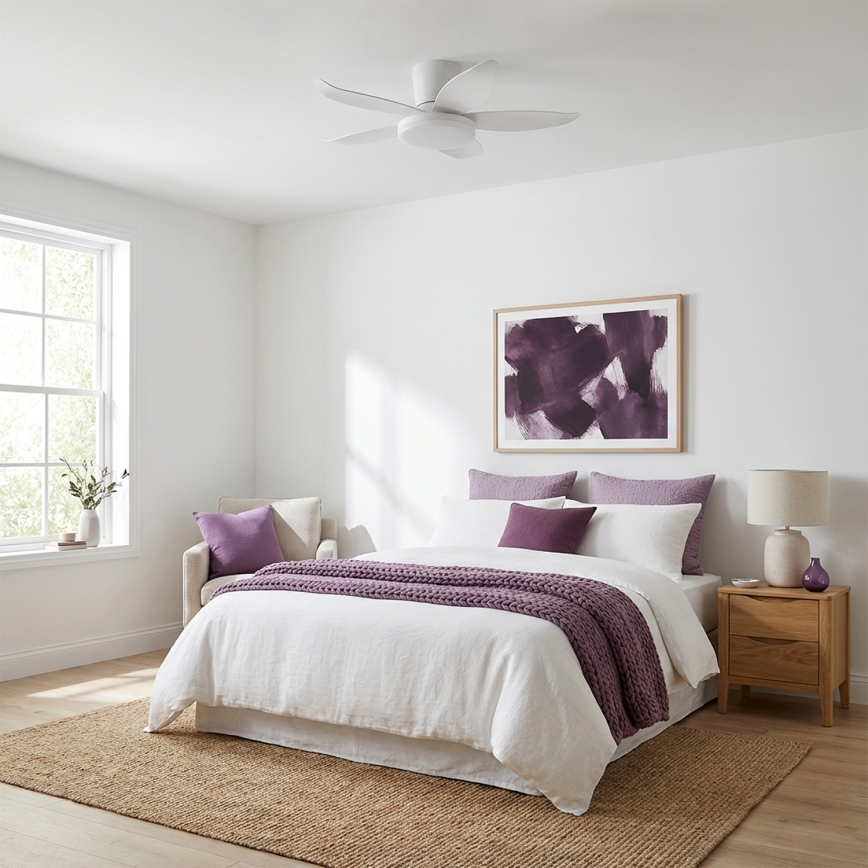 Brilagi - Dimmable LED Ceiling Fan, 32W, 230V, Ø95 cm, White + Remote Control