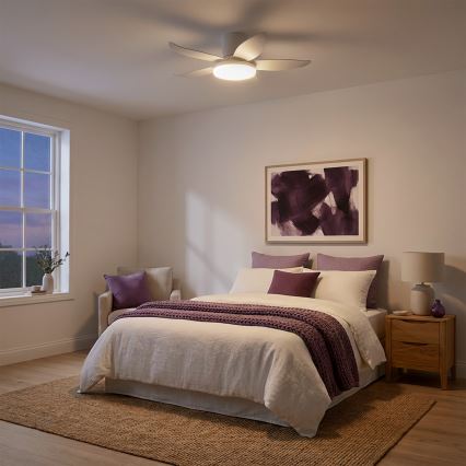 Brilagi - Dimmable LED Ceiling Fan, 32W, 230V, Ø95 cm, White + Remote Control