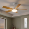 Brilagi - LED Dimmable ceiling fan LED/34W/230V 132 cm white/brown + remote control