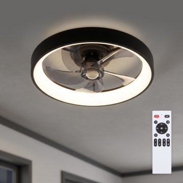 Brilagi - LED Dimmable Ceiling Fan LED/34W/230V 3000-6500K dia. 50 cm Black + Remote Control