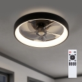 Brilagi - LED Dimmable Ceiling Fan LED/34W/230V Ø 50 cm Black + Remote Control