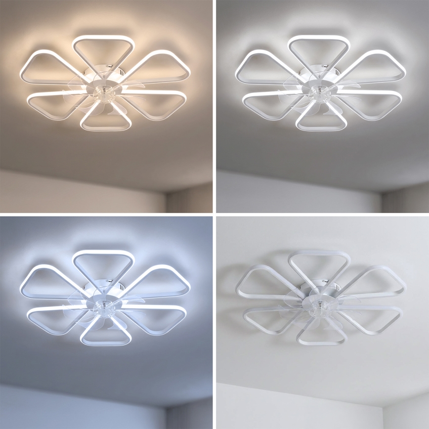 Brilagi - Dimmable LED Ceiling Fan LED/38W/230V Ø 76 cm White + Remote Control